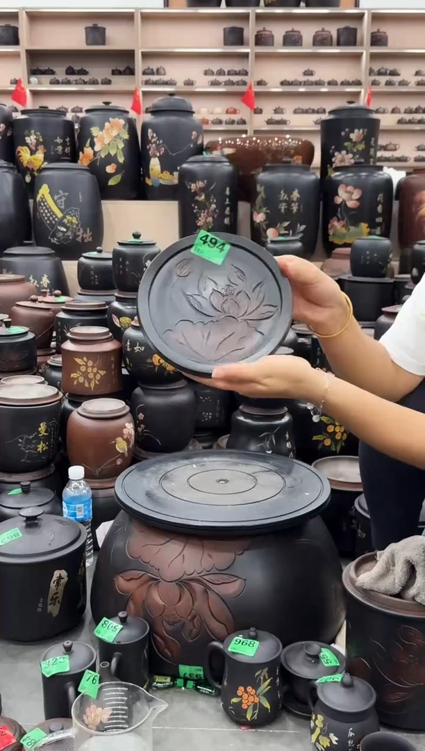 罐瑕疵  壶承  荷花  949