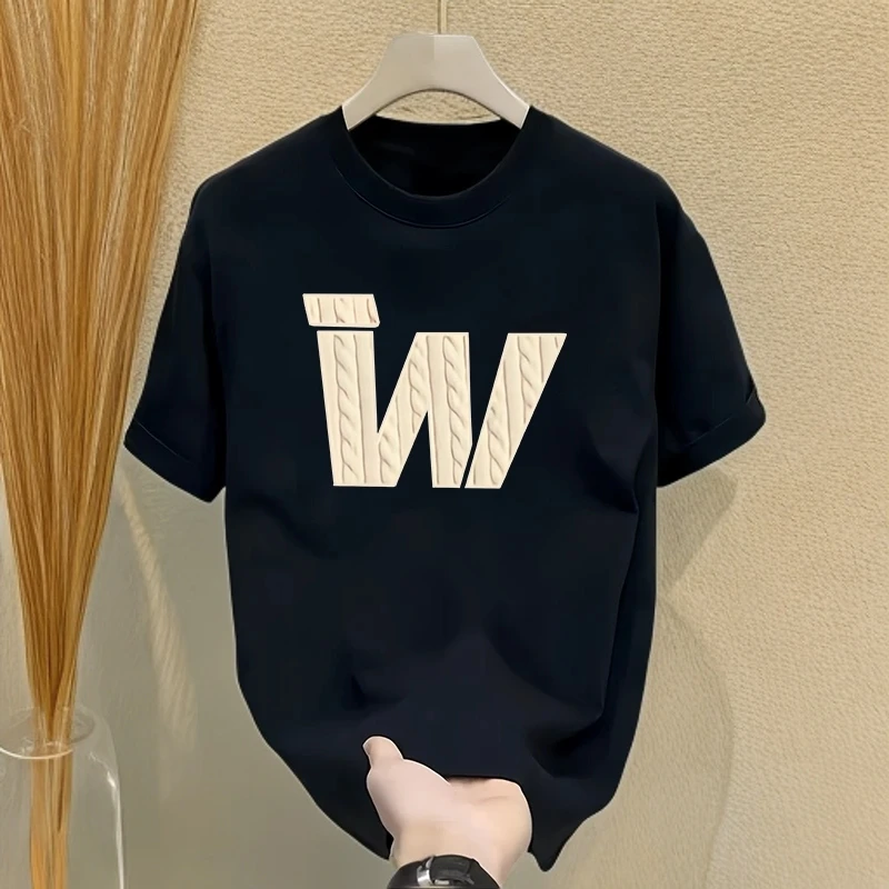 夏季新款短袖t恤男士美式潮牌圆领宽松ins潮流休闲半袖男装体恤衫