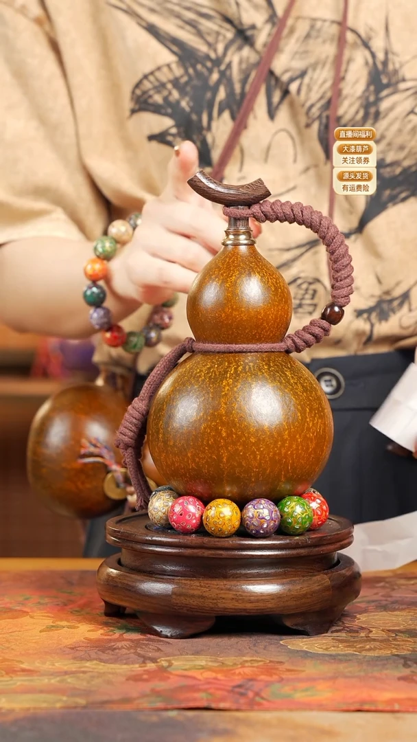 WR141大漆酒葫芦不包手串及旋转底座