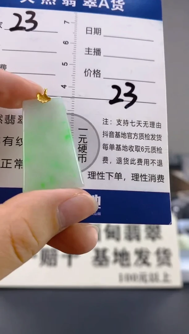【闪购商品】翡翠颈饰18K金镶嵌天然A货翡翠