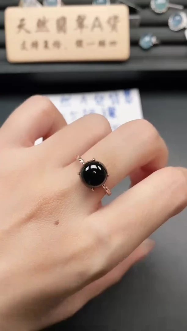 银S925镶嵌戒指翡翠111