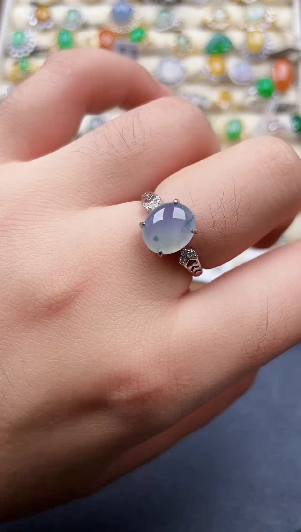 银S925镶嵌戒指翡翠38