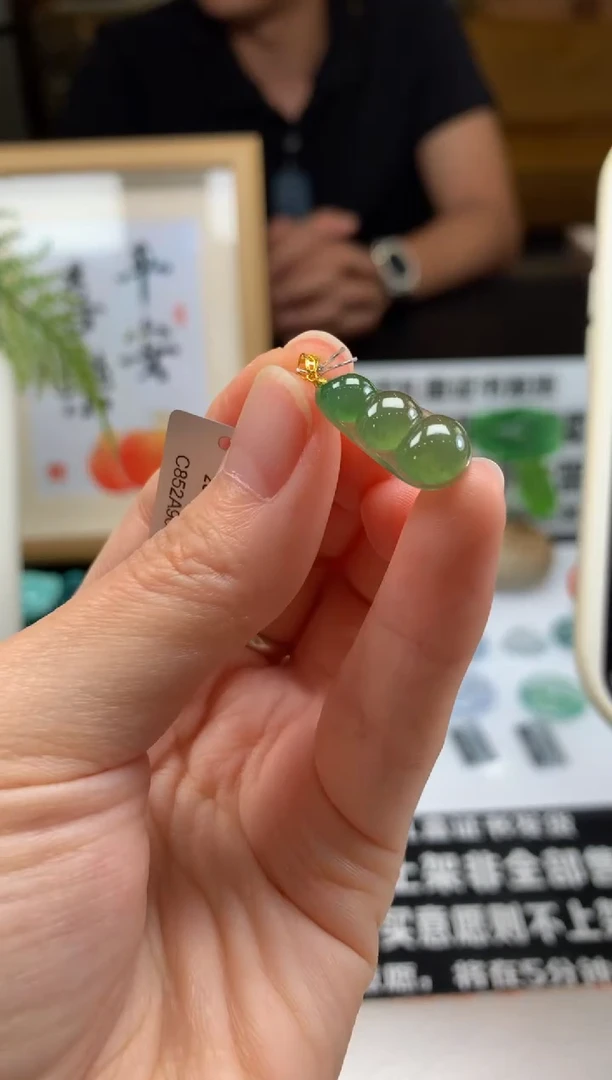 翡翠18K金镶嵌颈饰烟**南---20843