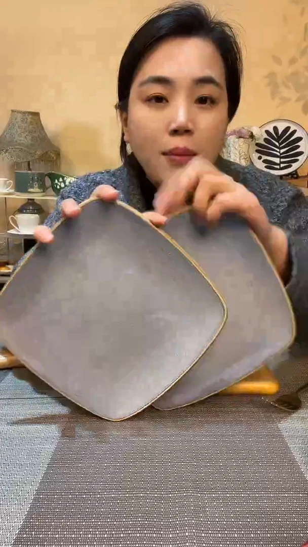 瓷片2个8英寸凸底方盘 微瑕介意勿拍