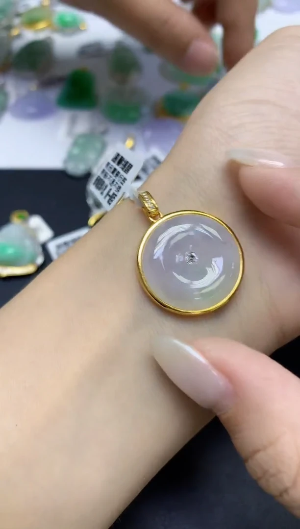 颈饰未镶嵌翡翠天然缅甸翡翠A货百元以上9元证书费自理