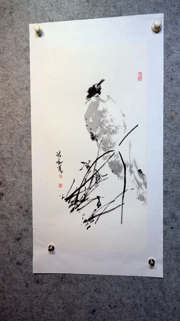 国画芦****坪张自学水墨国画66