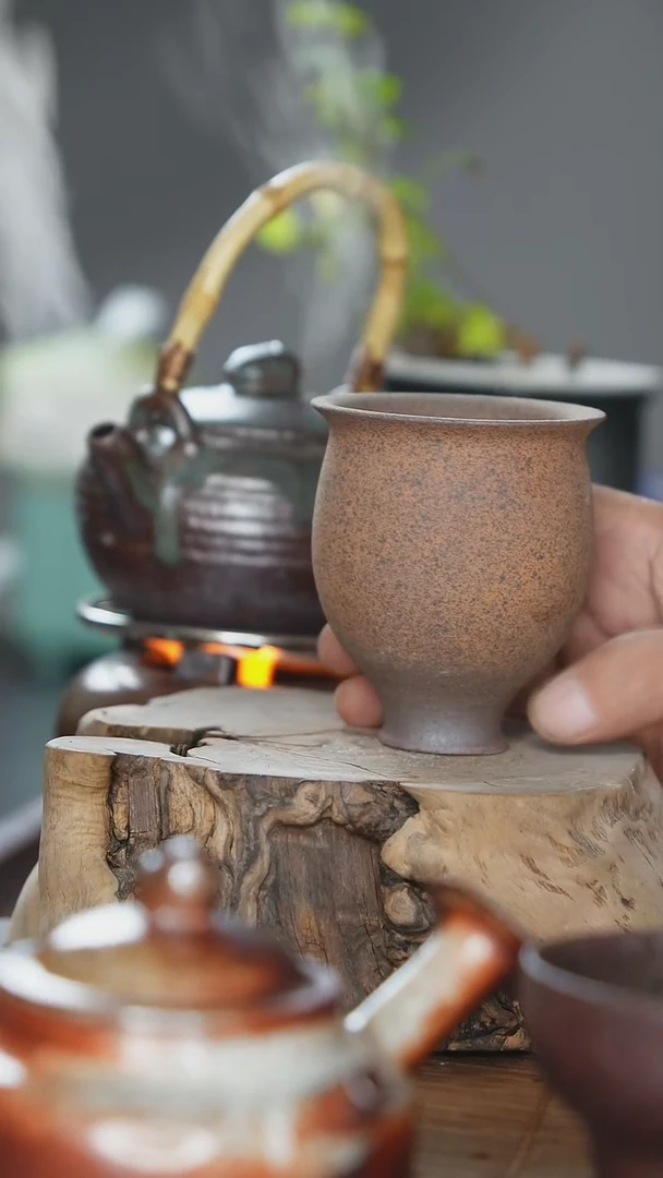 紫砂全手工花神杯（南蛮烧）