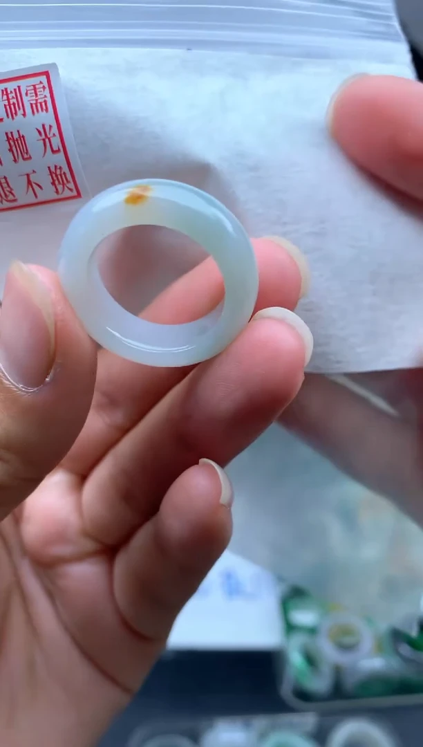 定制翡翠未镶嵌毛货需精细抛光戒圈15#