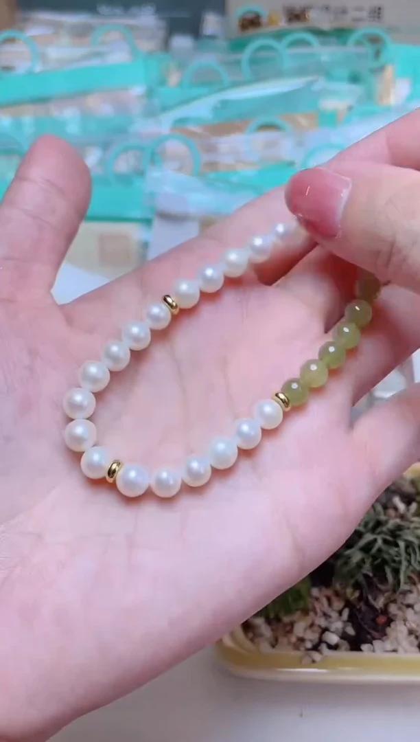 手串翡翠18K金镶嵌 珠串