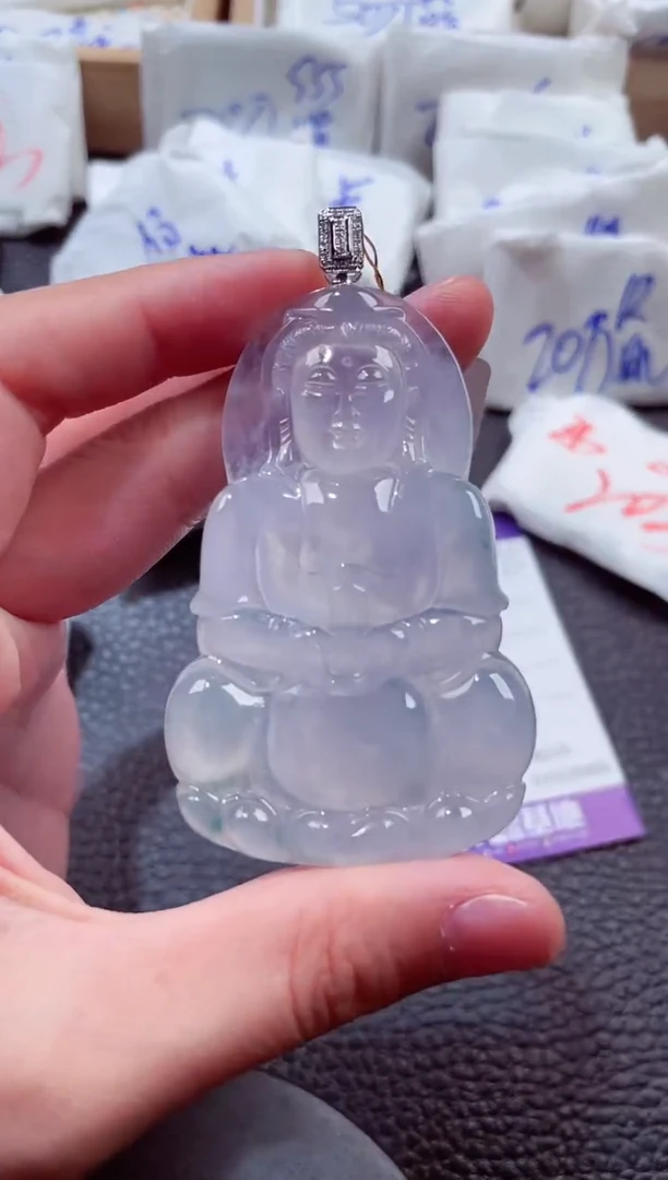 翡翠18K金镶嵌颈饰00001096