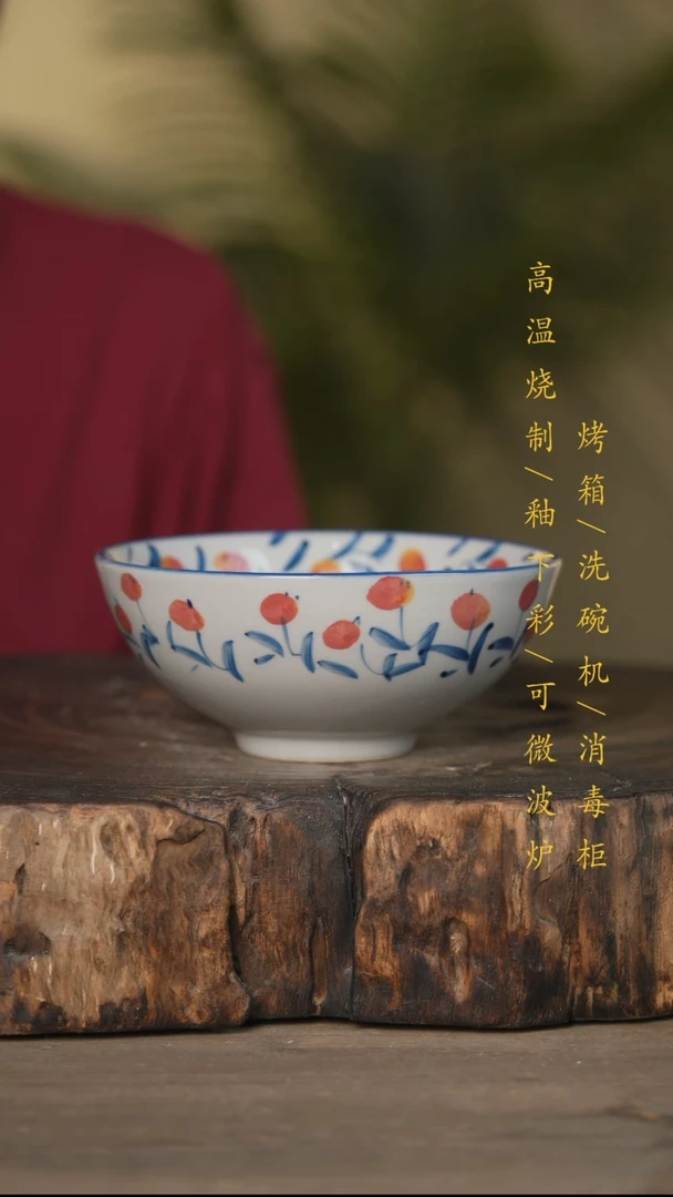 碗景德镇高温釉下彩可微波烤箱洗碗机