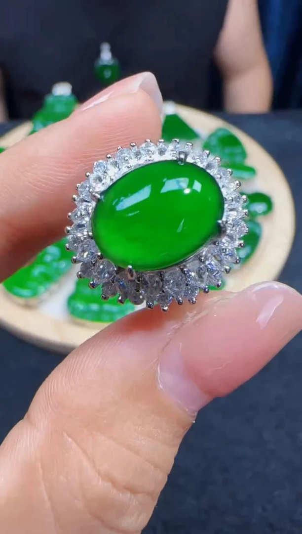 未镶嵌定制翡翠翡翠戒指98