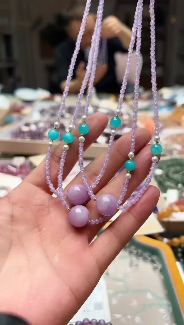 手链未镶嵌萤石紫锂灰锁骨链