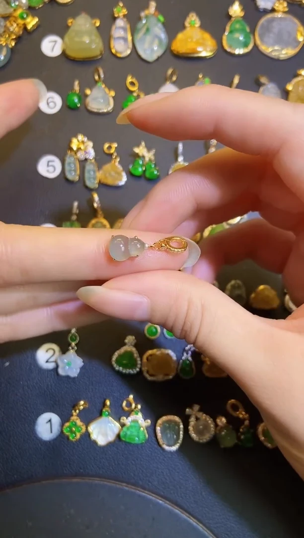 吊坠(不含链)银S925镶嵌翡翠1