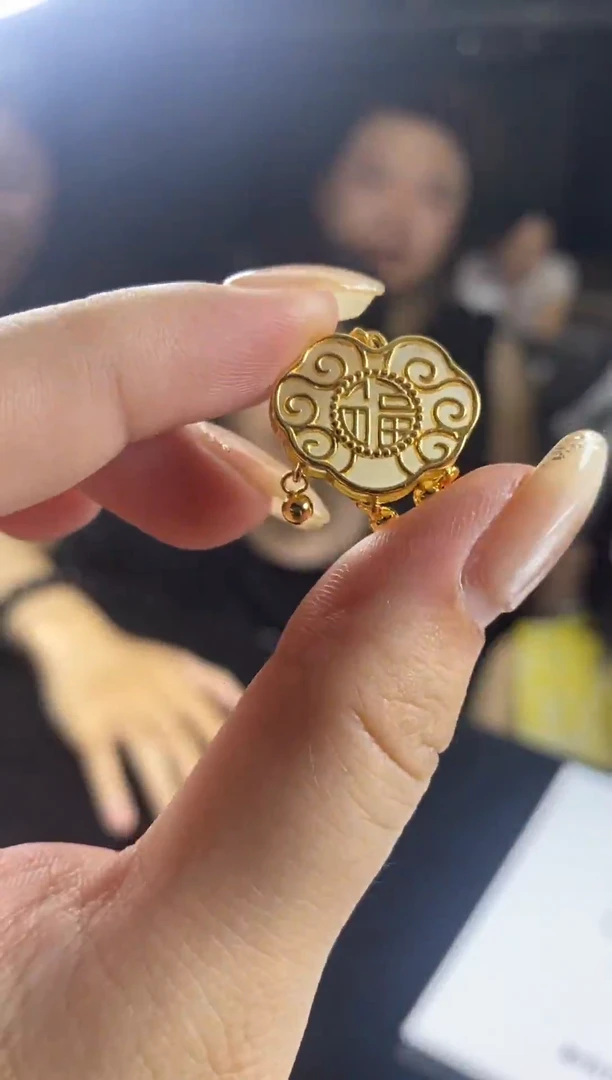 和田玉银S925镶嵌吊坠(不含链)吊坠-D7728