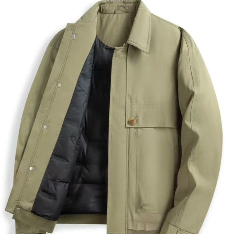 羽绒服-2383男士经典轻薄百搭翻领