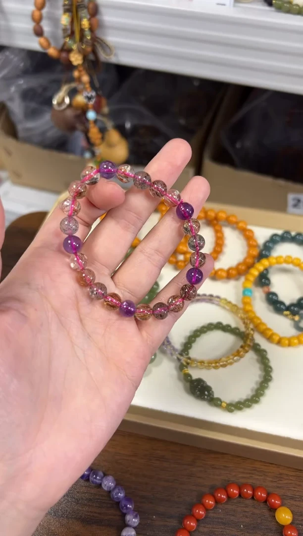 水晶手链未镶嵌高品超七水晶圆珠手链[0041]