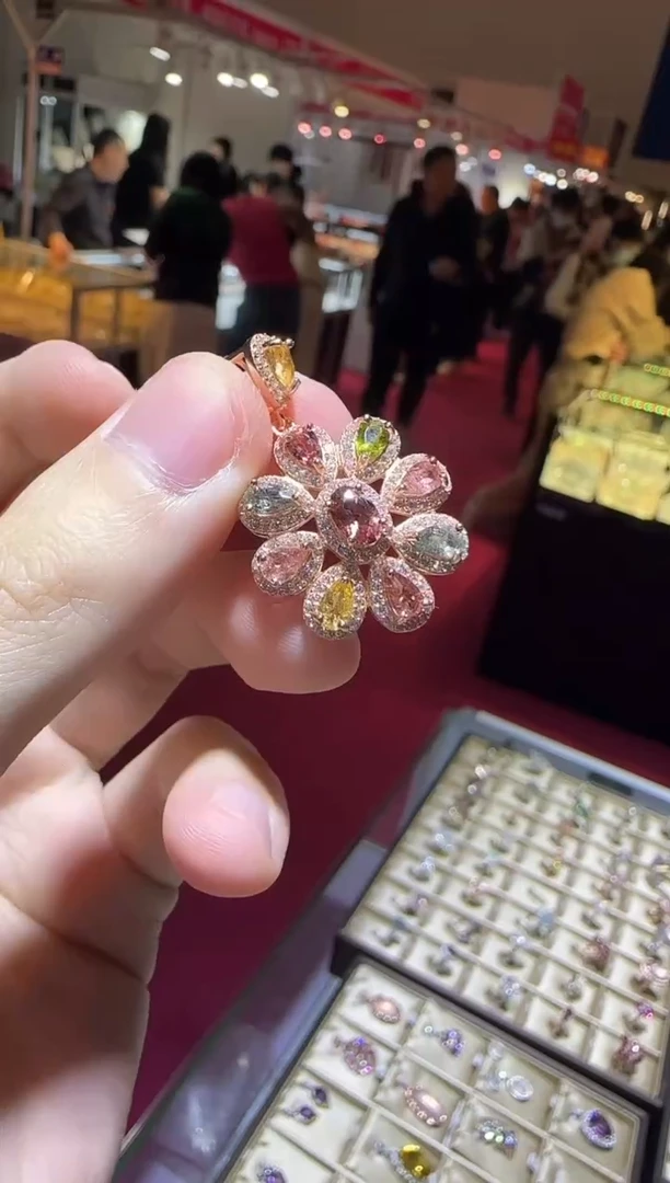 颈饰银S925镶嵌碧玺吊坠