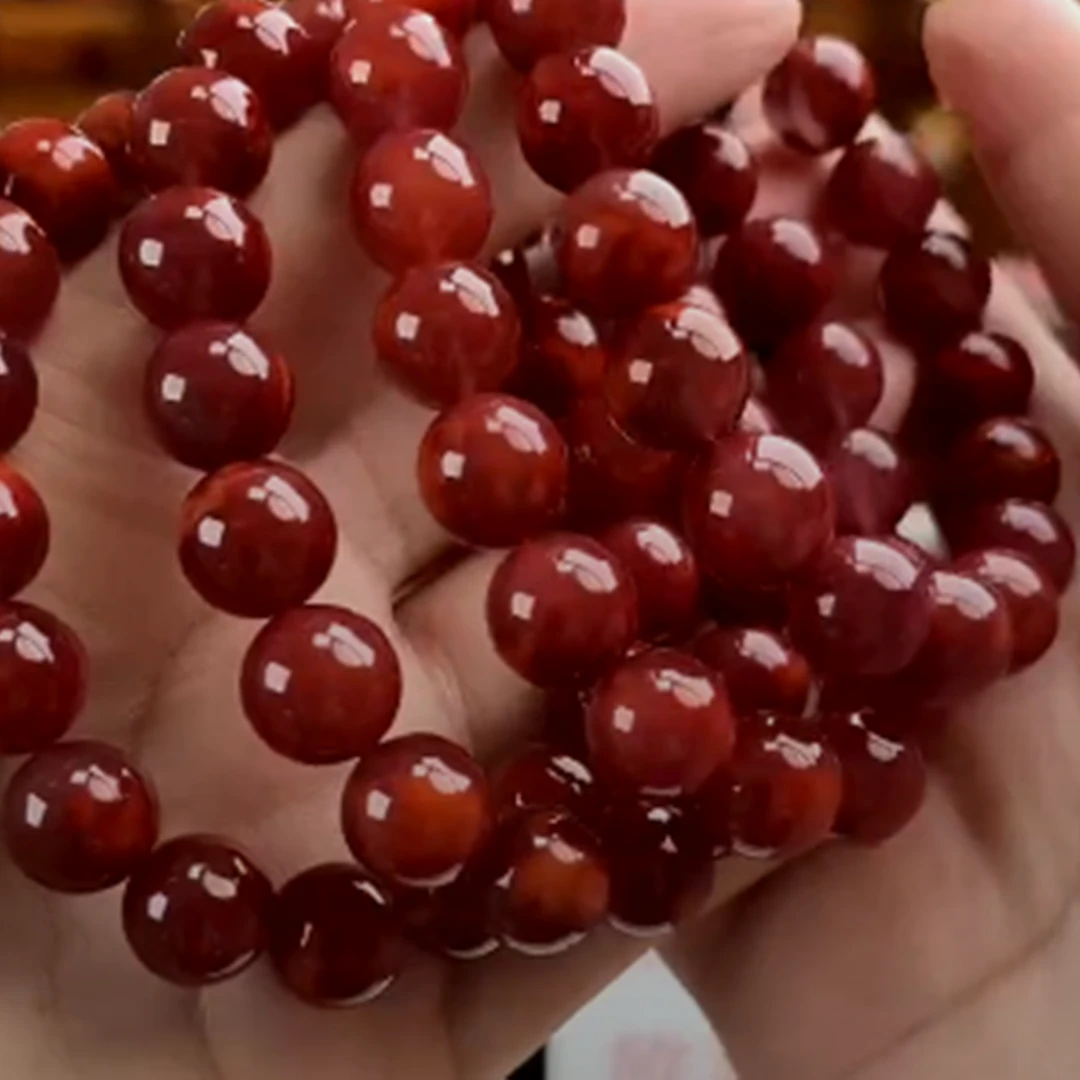 【一九珠宝】南红火焰手串-多样性发一件 YJ3091-2