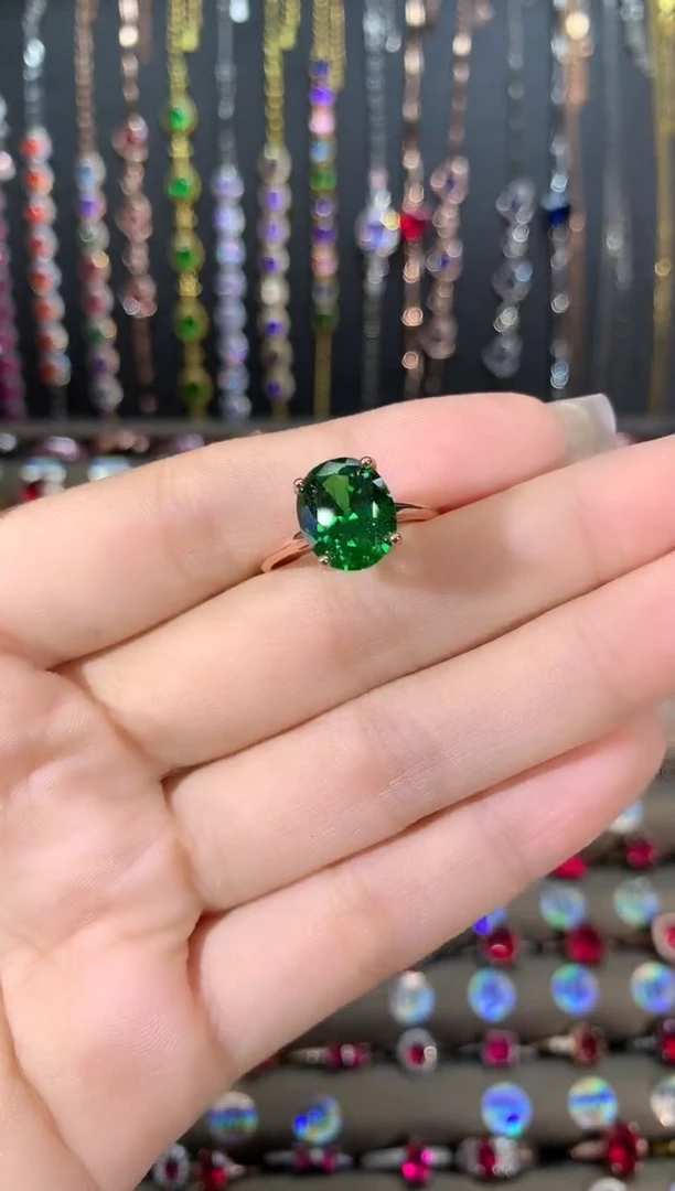 银S925镶嵌戒指碧玺911玫瑰金