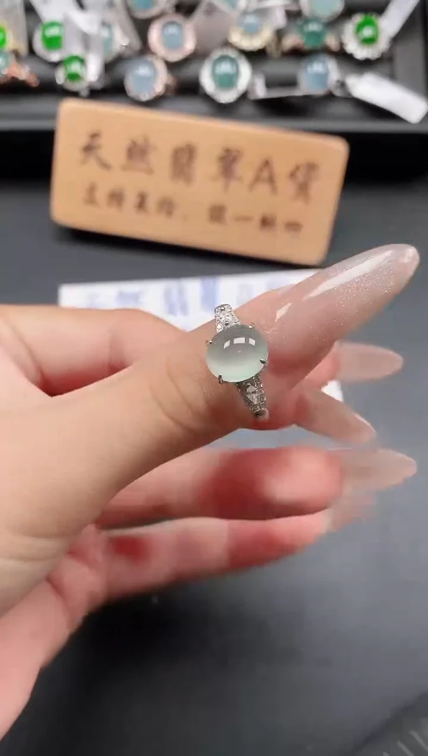 银S925镶嵌戒指翡翠111