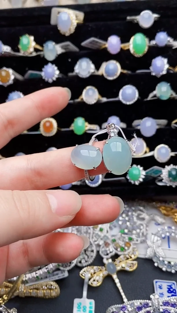 颈饰银S925镶嵌翡翠1537