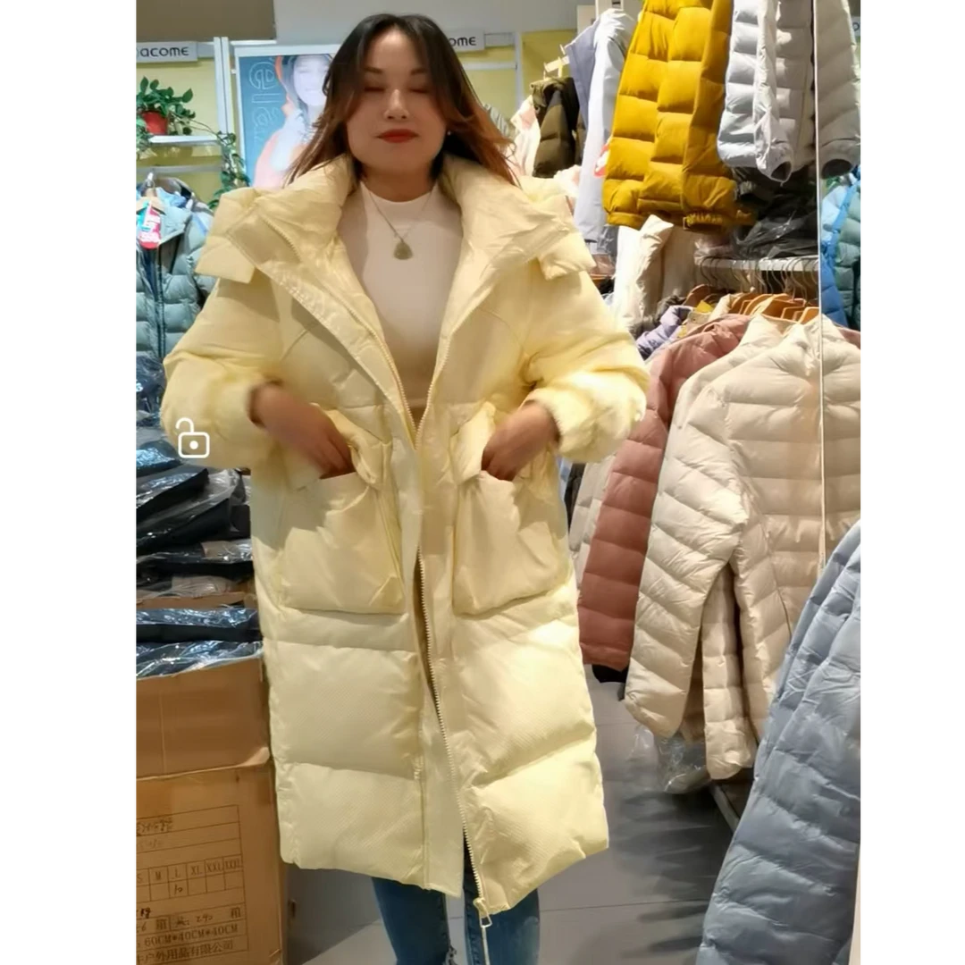 新年特惠女长款冬季羽绒服中长款女款加厚保暖连帽韩版羽绒外套