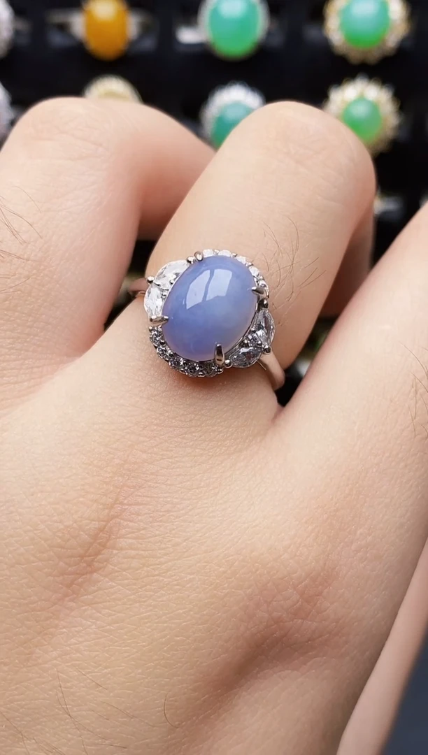 银S925镶嵌戒指翡翠3234