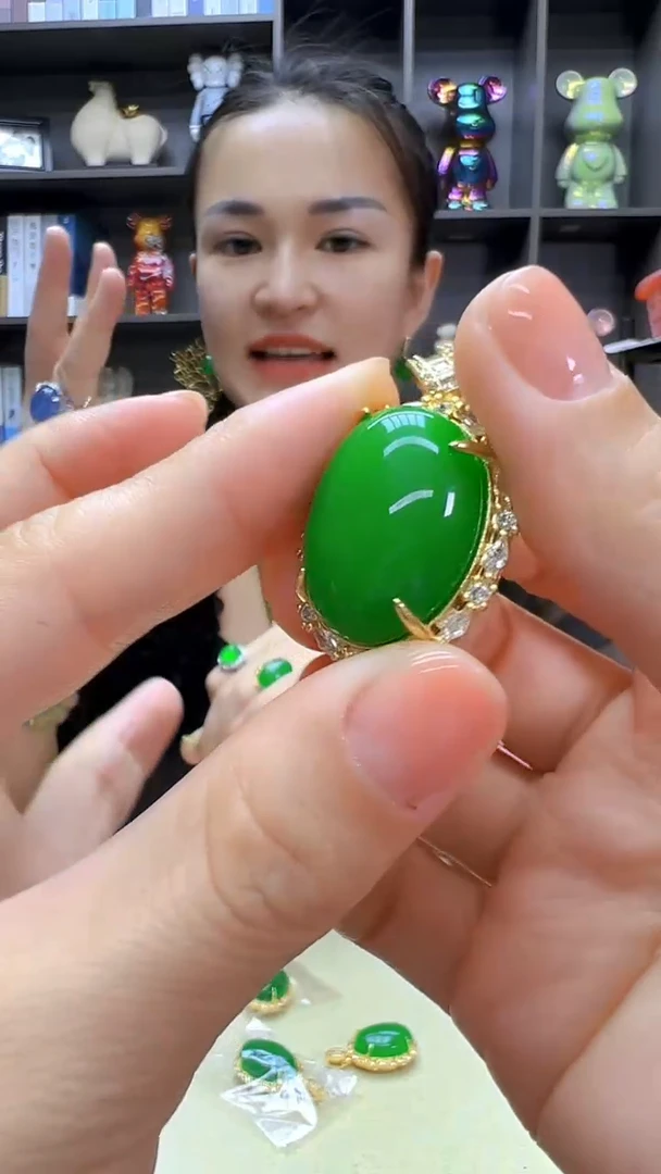翡翠14K金镶嵌颈饰丹丹diy劲饰