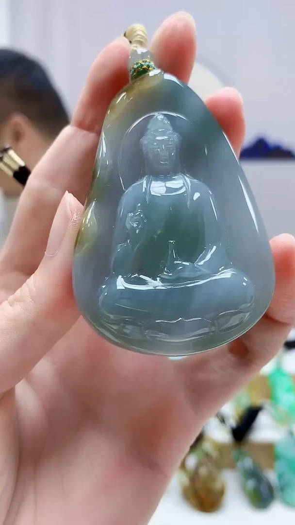未镶嵌定制翡翠4898zm-毛货挂件观音158