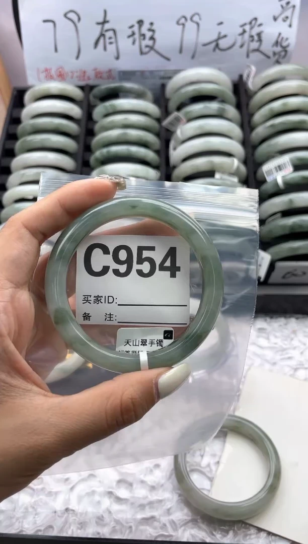 石英质玉（天山翠）手镯未镶嵌954