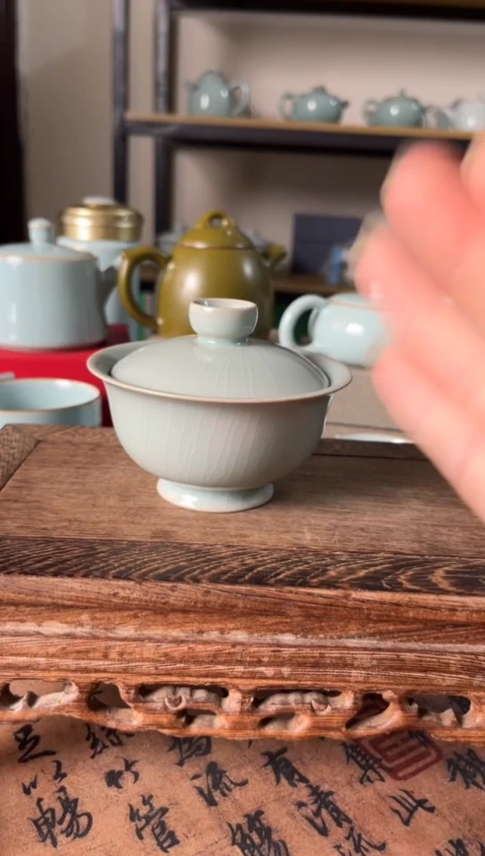 杯041号仿古两才小乔盖碗微微不完美