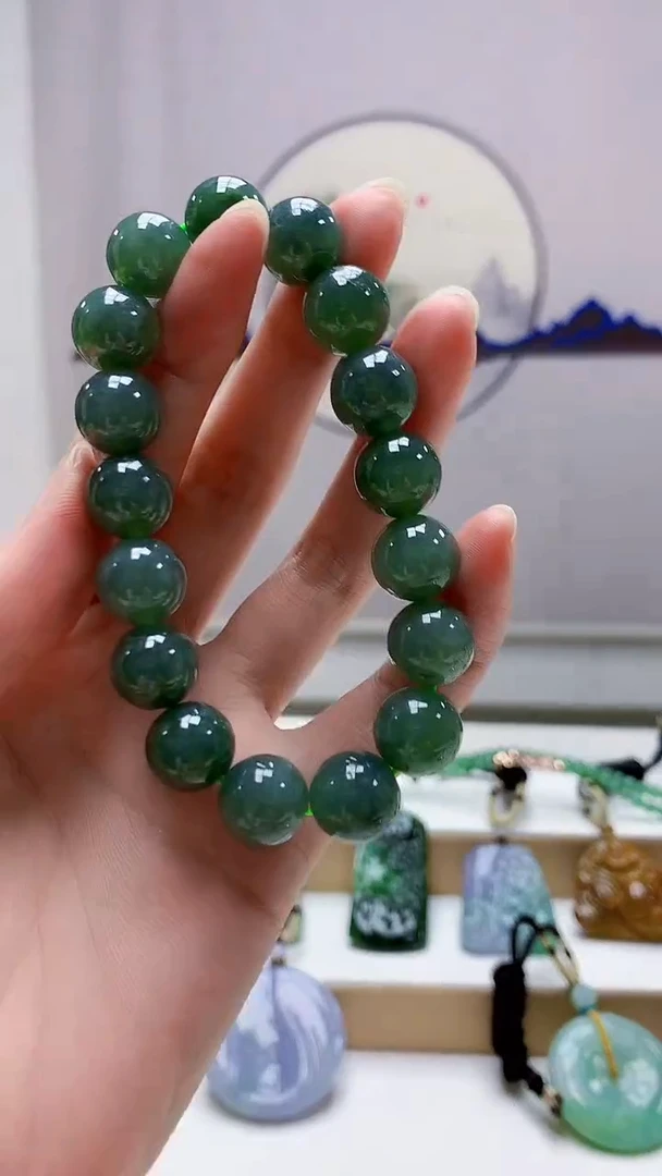 未镶嵌定制翡翠4898zm-毛货手串143