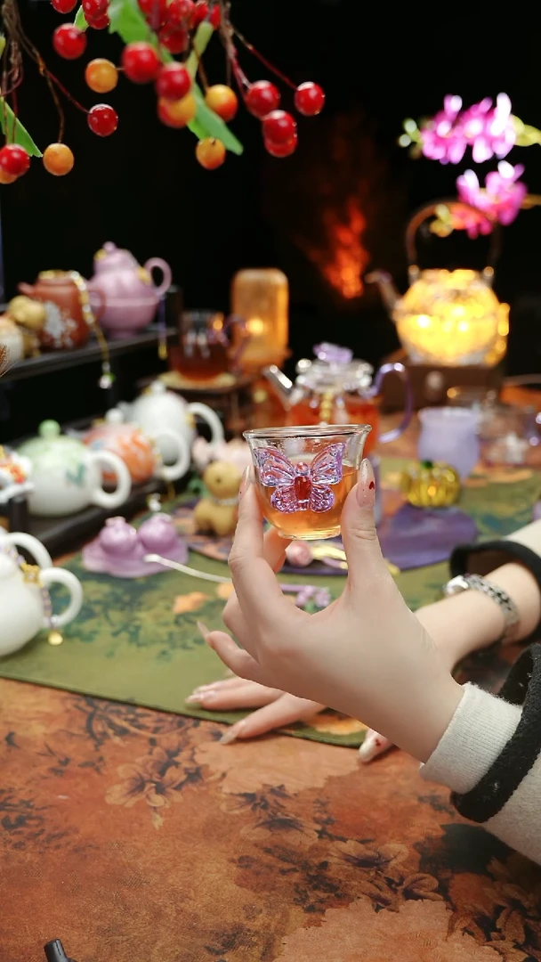 【闪购商品】紫色蝴蝶品茗杯60cc@@@@