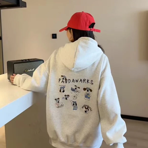 8078 春款 连帽 前后 重工 掌门狗 刺绣 宽松减龄 卫衣