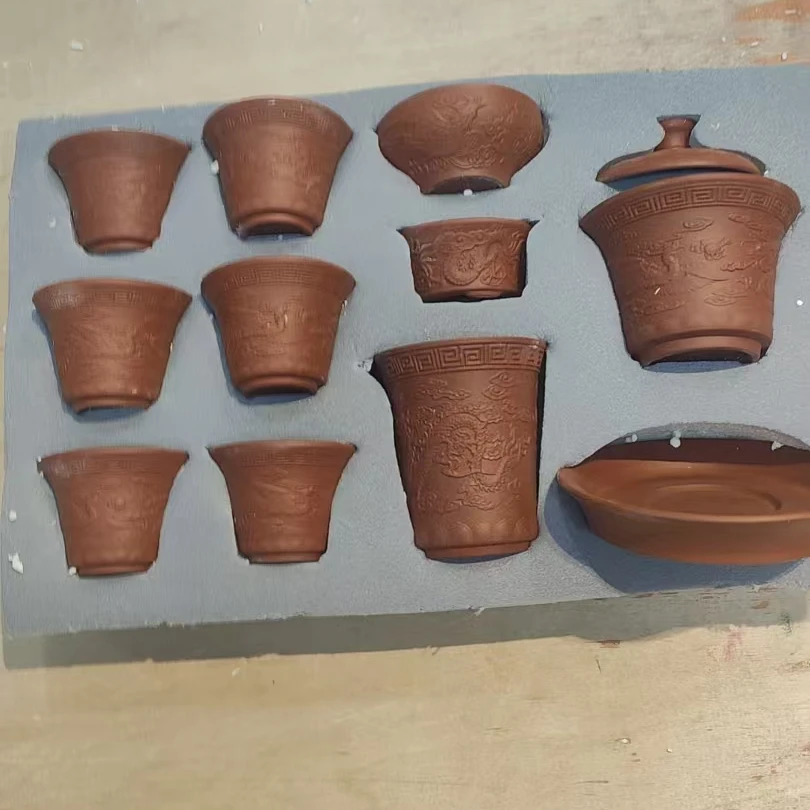 【闪购商品】紫砂龙腾盛世盖碗茶具套装（无礼盒）