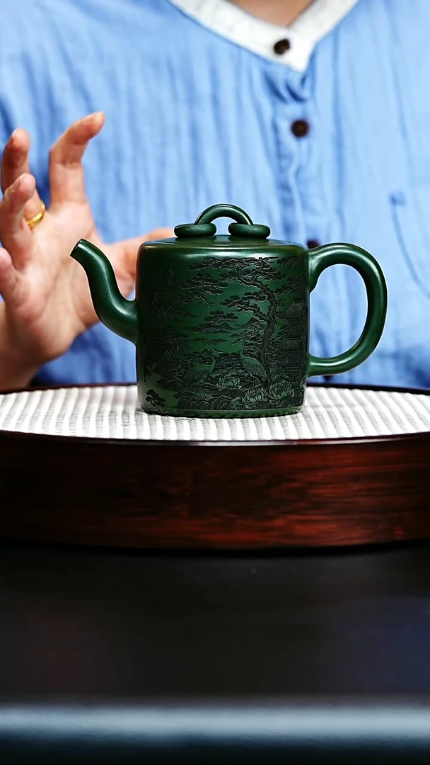 茶壶紫砂景舟双圈 绿泥
