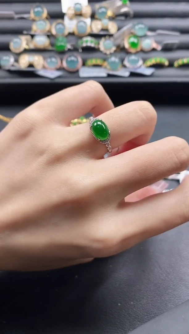 【闪购商品】翡翠戒指银S925镶嵌1111