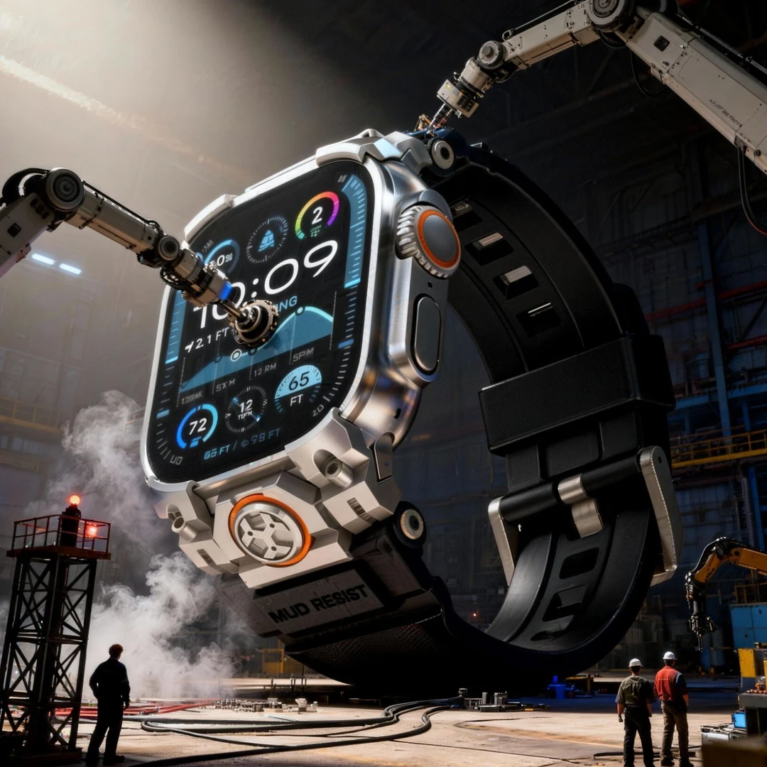 星图机甲不锈钢接口创新设计卡到屏幕边框苹果硅胶手表带ultra49