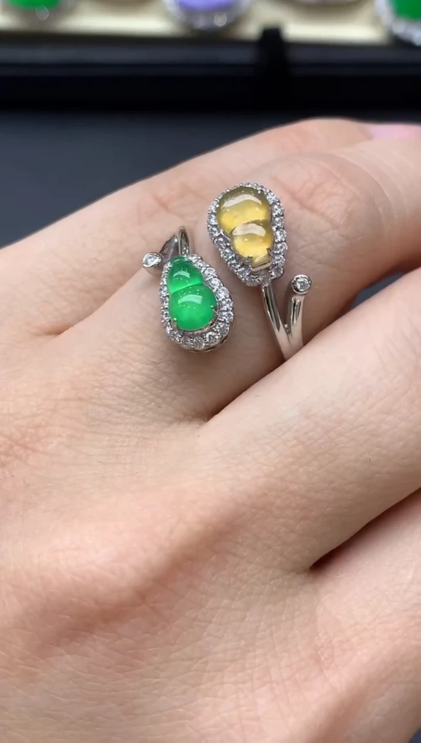 18K金镶嵌戒指翡翠596-中国好珍宝