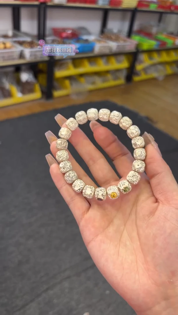 【闪购商品】菩提根/象牙果吊坠  11mm星月无相金标单圈