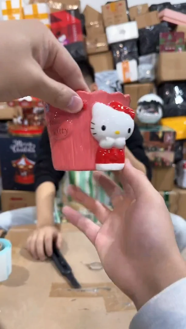 瓷片原盒kt猫树桩水杯  花盆笔筒收纳