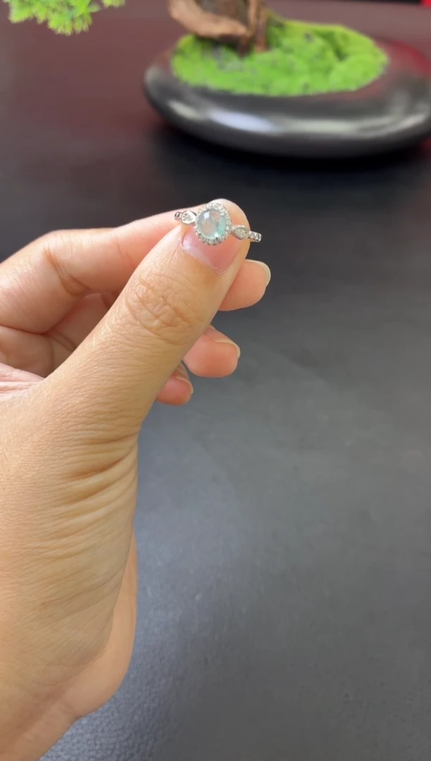 银S925镶嵌戒指翡翠戒指