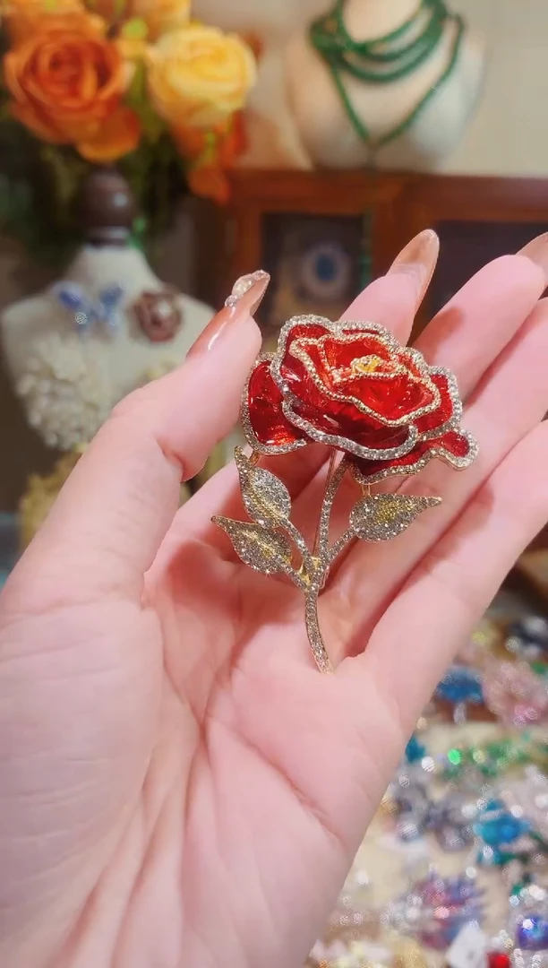 合成立方氧化锆铜合金红色玫瑰