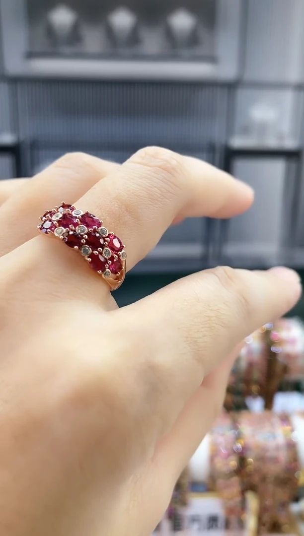 银S925镶嵌戒指碧玺55555555