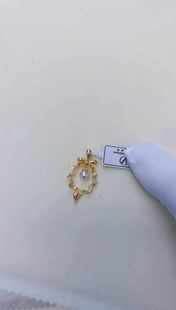 银S925镶嵌饰品海水珍珠设计款吊坠