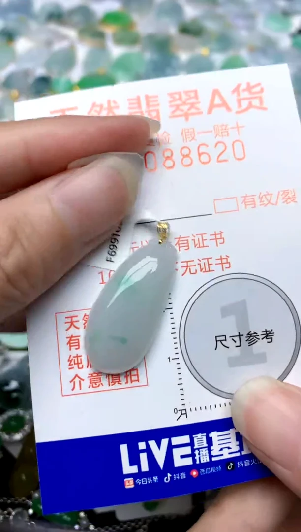 颈饰18K金镶嵌翡翠天然A货翡翠