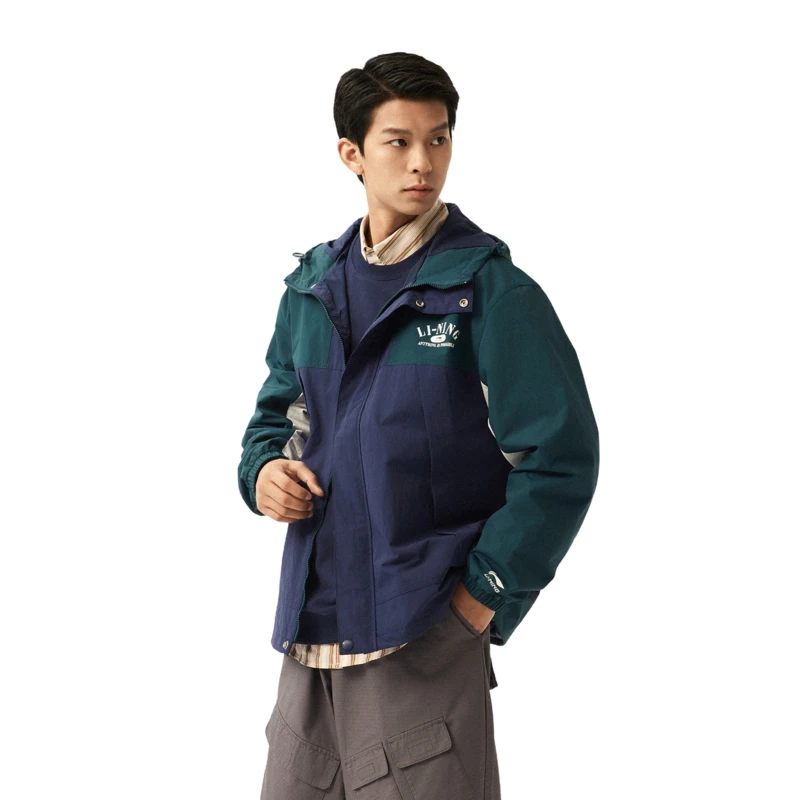 李宁荷叶风衣 | 防泼水防风连帽男女户外宽松外套秋运动服AFDU927
