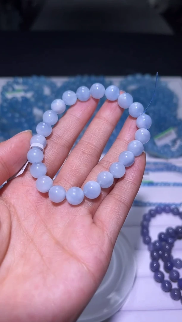 1海蓝宝石（处理）J038-8mm海蓝宝单圈-多样性发其一