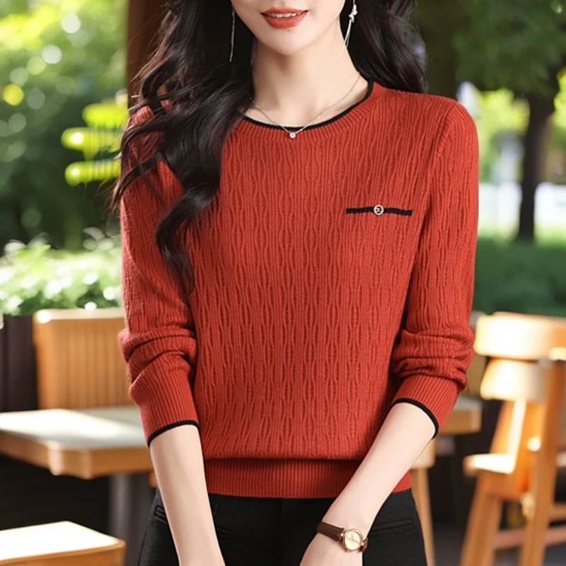 【绵羊毛】洋气女秋季新款时尚宽松显瘦百搭慵懒风上衣独特漂亮小衫